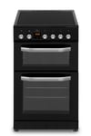 New world NWTOP53DCB 50cm Double Oven Electric Cooker - Black