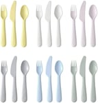 IKEA Kalas Kids Multicolour Plastic Cutlery Set of 18 piece Children Cutlery Set