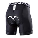 NICEWIN Shorts de Cyclisme Hommes avec Coussin 4D Rembourré, Cuissard Velo Homme, sous Vetement Cycliste VTT Séchage Rapide et Respirant Culottes