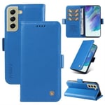 Étui Pour Samsung Galaxy S21 FE 5G 6.4"- Housse Cuir Téléphone Portable - Étui avec Clapet Magnétique Protection - Bleu ciel