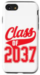 Coque pour iPhone SE (2020) / 7 / 8 Class of 2037 Grow With Me Graduate Athletic Style Rouge