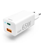 RETUR Hama Lader 220V GaN USB-C/A PD 65W Kraftig hurtiglader lav varmeutvikling