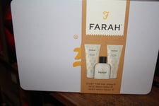 FARAH 3PCE GIFT SET FOR HIM SCENT 100ML /FACE/BODY WASH 100ML..b/n