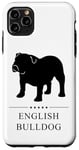 Coque pour iPhone 11 Pro Max Silhouette noire de bouledogue anglais