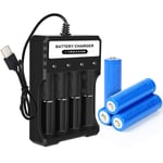 Bsioff - 4 x 3500mAh 18650 Batterie Li-ION Chargeur de Batterie pour 1044018650145001767014650163401665017650184901835018500187002070021700255002665