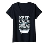 Womens Ice Bath and Cold Shower Wellness Cold Therapy Recovery Tee V-Neck T-Shirt