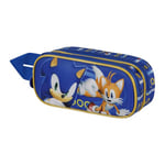 Sega-Sonic Tails-3D Double Pencil Case, Blue, 22 x 9.5 cm