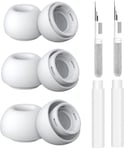 Embouts Auriculaires Rechange Compatible avec Airpods Pro/Pro 2e génération avec 2 stylos Nettoyage,Embouts Auriculaires Silicone (S/M/L-3 Paires)