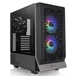 Thermaltake Ceres 300 Black Mid Tower E-ATX Computer Case with Tempered Glass Side Panel; 2xCT140 ARGB Fan Preinstalled; Rotational PCIe Slots; CA-1Y2-00M1WN-00; 3 Years Warranty