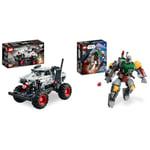 LEGO 42150 Technic Monster Jam Monster Mutt Dalmatian, Truck Toy for Boys and Girls Aged 7 Plus & 75369 Star Wars Boba Fett Mech, Buildable Action Figure Toy with Stud-Shooting Blaster