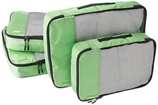 Amazon Basics Lot de 4 sacoches de rangement Fermeture éclair pour bagage 2 x Taille M/2 x Taille L, Vert