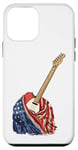 Coque pour iPhone 12 mini Guitare Américaine USA Drapeau Américain Guitariste Basse Musicien