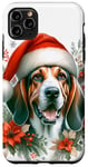 iPhone 11 Pro Max Christmas American English Coonhound Dog Watercolor Artwork Case