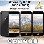 2 Pack Iphone 7&8 SE (2020-2022) Svart - Härdat Glas 9H - 3D