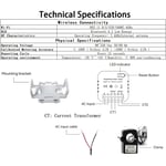 Moniteur d'&eacute;nergie Wi-Fi bidirectionnel intelligent 80 A avec 2 pinces de transformateur de courant CT 80 A, capteurs, application en temps r&eacute;el et assistant vocal, t&eacute;l&eacute;commande, moniteur de consommation d'&eacute;nergie KWh