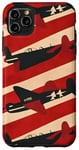 Coque pour iPhone 11 Pro Max Coque de téléphone rétro à rayures rouges vintage WWII P40 Tiger Warbird