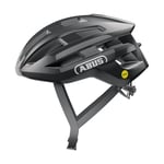 ABUS Casque de vélo de course PowerDome MIPS - casque de vélo léger avec système d'aération intelligent et protection contre les chocs - Made in Italy - pour hommes et femmes - Noir Brillant, Taille L