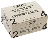 BIC 4 Couleurs - Recharges pour Stylo-Bille - Pointe Moyenne (1,0 mm) – Encre Noire, Lot Economique de 50