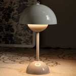 Modern blomkruka sladdlös bordslampa, sladdlös mitten av århundradet lampa, söt batteri svamp bordslampa, liten lampa för nattduksbord, dimbar touch sovrum La Gray