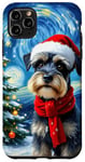 Coque pour iPhone 11 Pro Max Miniature Schnauzer Starry Night Christmas Van Gogh Dog