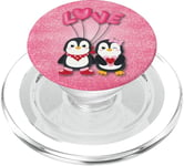 Penguin Love - Cute Pink Valentine's Day Sweetheart Penguins PopSockets PopGrip for MagSafe