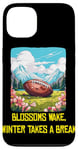 Coque pour iPhone 13 Blossoms se réveille avec le football américain cool pour le printemps