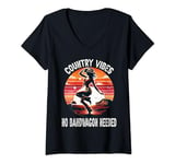 Womens Country Vibes No Bandwagon Needed Vintage Women Country V-Neck T-Shirt