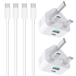 Samsung Charger,2 Pack USB Type C Charger Cable and Plug 25W Quick Phone Charging for Galaxy A14/A13/A15/A04s/A05s/A02s/A03s/A12/A20S/A21S/A22/A32/A33/A34/A35/A40/A41/A42/A50/A51/A52/A53/A54/S10/S9