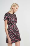 French Connection Dark Slate Multi Floral Cotton Dress 71KXM Size Uk8 RRP £160 