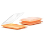 TATAY Set de 3 Porta Embutidos y Alimentos Fresh, Libre de BPA, Reutilizables, Apilables, Apto Lavavajillas y Microondas, Color Peach. Medidas 17 x 3,2 x 25,2 cm