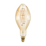 EGLO Lampe LED E27 dimmable très grande taille, ampoule ambrée Big Size, éclairage rétro forme bougie, 8 watts (correspond à 60 watts), 806 lumens, blanc chaud, 2100 Kelvin, E140, Ø 14 cm