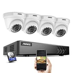 ANNKE Kit Caméra de Surveillance Exterieure 3K Lite H.265+ DVR avec 1TB HDD et 4 Caméras 1080p de Vidéosurveillance Etanches, Détection de Personne/Véhicule, Accès à Distance, Alarme par E-mail