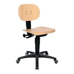Topstar Chaise d'atelier pivotante rouleaux hêtre 420-550 mm