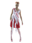 Womens Ladies Horror Prom Queen Costume High School Adult Halloween Fancy Dress