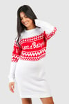 Maternity Santa Baby Christmas Jumper Dress