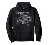 World War 2 German Tank Tiger I Engineering Blueprint Pullover Hoodie