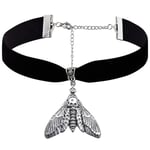 Svart Skull Moth Choker Halsband Gothic Grunge Svart sammet Smycken Underbara Kvinnor Hänge Present Gothic Statement Goth null - Style 2