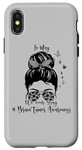 Coque pour iPhone X/XS In May We Wear Grey Brain Tumor Awareness Leopard Messy Bun