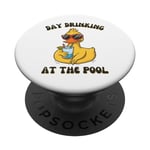 Funny Duck Swimming Pool Vacation Day Drinking At The Pool PopSockets Swappable PopGrip