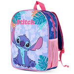 Disney Sac à Dos Enfant, Sac Stitch, Minnie Mouse, Elsa Reine des Neiges, Cartable Maternelle Fille, Sacs à Dos pour Enfant, Cadeau Rentrée Scolaire Maternelle (Bleu Stitch)