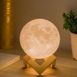 Moon Lamp Moon Light Night Light lapsille Lahja naisille USB-lataus ja kosketusohjauksen kirkkaus 3D-tulostettu lämmin ja viileä valkoinen kuulamppu (3,5 tuumaa moo