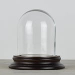 Vintage Look Small Glass Display Dome With Wooden Base Height 10 cm