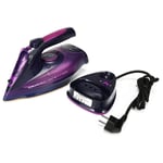 Fer à Vap Repasser 2400W Sans fil 5 Vitesse Réglable Anti-goutte Anti-calcaire EU Plug-Violet