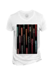 T-Shirt Homme Col V Baguettes Japonaises Tradition Nourriture Art Fin Chopsticks