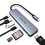 Hub USB C 7 en 1, Adaptateur USB C MacBook Pro/Air iPad Pro avec Sortie HDMI 4K, PD 100 W, 2 Ports USB-A 3.0, Lecteur de Carte USB-C 3.0 TF, Compatible avec Ordinateur Portable, Surface Pro 8 et