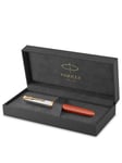 Parker 51 Premium fyldepen | Premium kollektion | Rage Red | Fin spids | Blå/sort blæk | Gaveæske