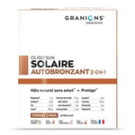 GRANIONS Bronzage, Autobronzant gelule 2-EN-1, Complément alimentaire accelerateur bronzage sans soleil, Protège, Formule Enrichie en Pigments Naturels, Format 2 mois 60 Gélules, Made in France