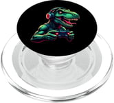 Gaming Dinosaurs- Le T-rex joue aux jeux vidéo PopSockets PopGrip pour MagSafe