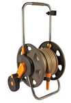 HOZELOCK - Cart Reel Plus 30m (ø 12.5mm) Assembled : Max Capacity 60m, 1-piece Rewind Handle, Sturdy Frame for General Use, Supplied Assembled with 30m Hose, 1 Nozzle and Fittings Included [2434R0000]