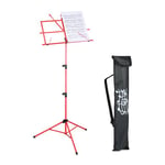 Relaxdays Pupitre de Musique, Pliable, métallique, pour Les guitaristes, HLP : 140 x 53 x 49 cm, Rouge